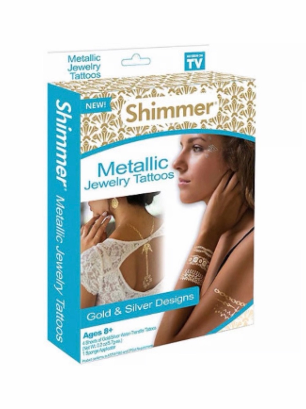 Shimmer Metallic Jewelry Tattoos — Gold & Silver Designs